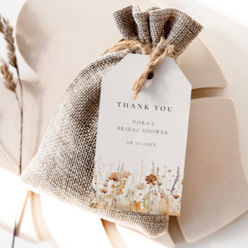 Dreamy Autumn Wildflower Bridal Shower Gift Tags