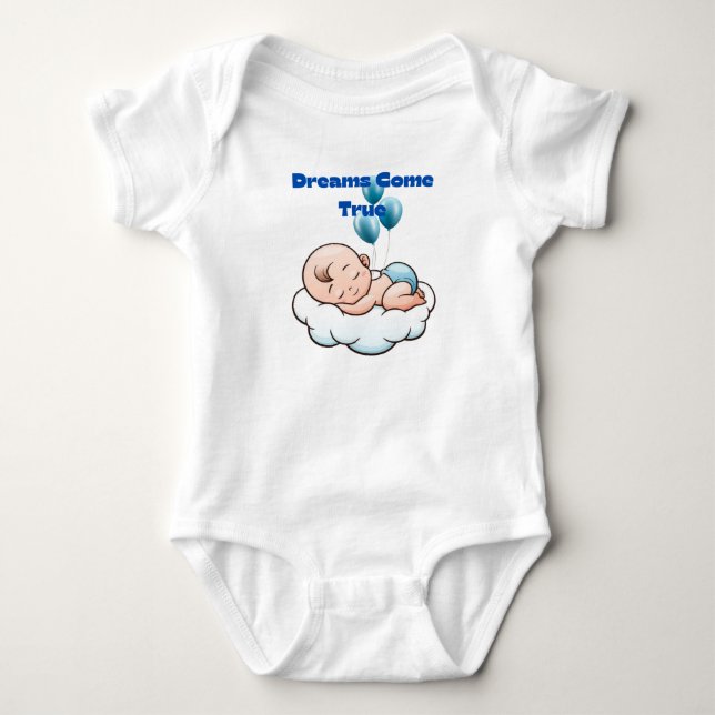 Dreamy Baby Bodysuit – Soft Clouds & Sweet Dreams (Front)