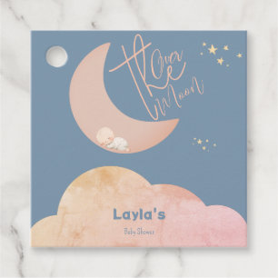 Dreamy Baby Over the Moon Baby Shower Favor Tags