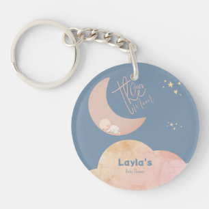 Dreamy Baby Over the Moon Baby Shower Keychain