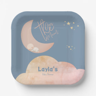 Dreamy Baby Over the Moon Baby Shower Paper Plate
