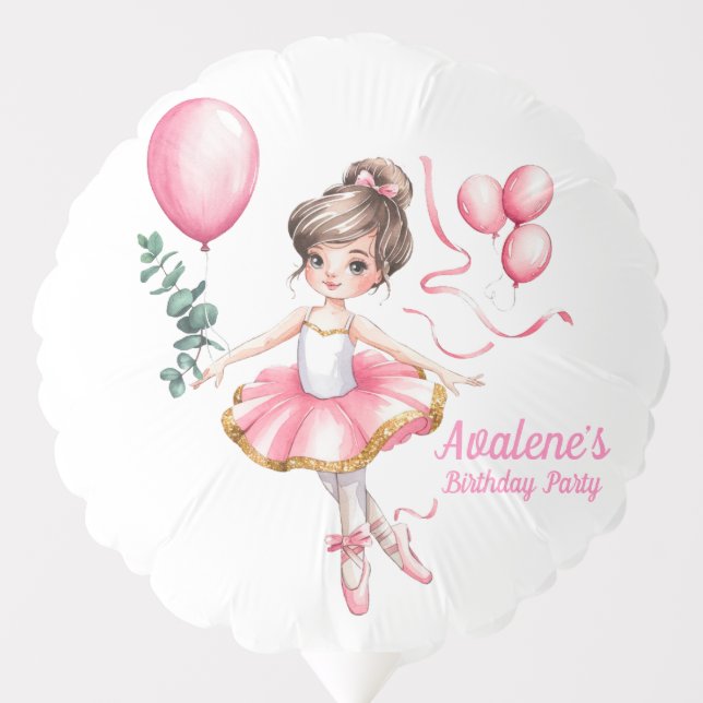 Dreamy Ballerina in Flight Birthday Party Balloon (Front)