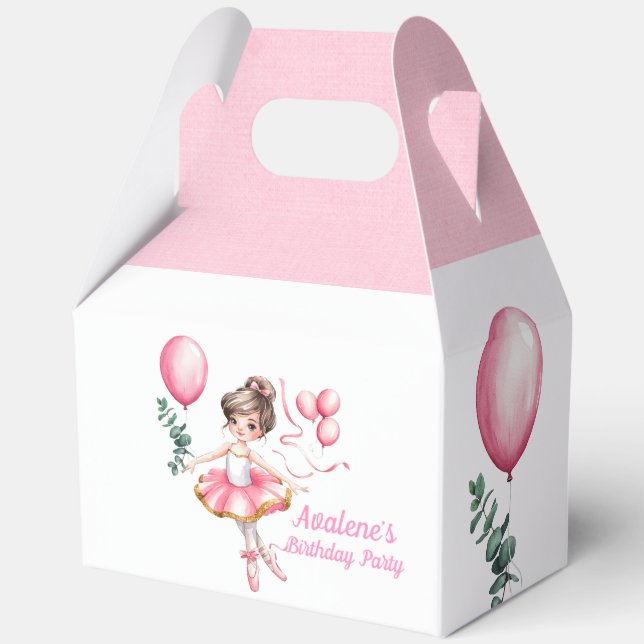 Dreamy Ballerina in Flight Birthday Party Favor Boxes (Back)