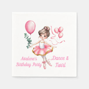 Dreamy Ballerina in Flight Birthday Party Napkins