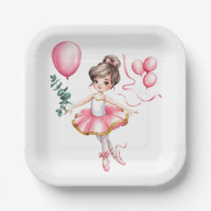 Dreamy Ballerina in Flight Birthday Party Paper Plates
