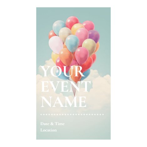 Dreamy Balloon Bouquet Birthday Celebration Digital Templates