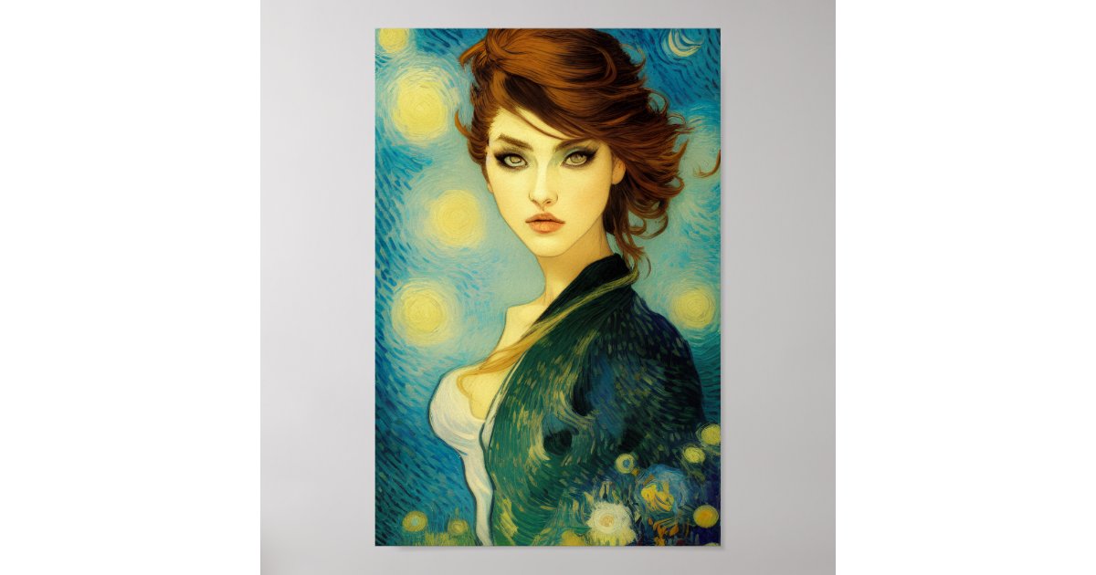 Dreamy Beautiful Woman s Portrait Art Exotic Art Poster Zazzle Dreamy Beautiful Woman s Portrait Art Exotic Art Poster Zazzle