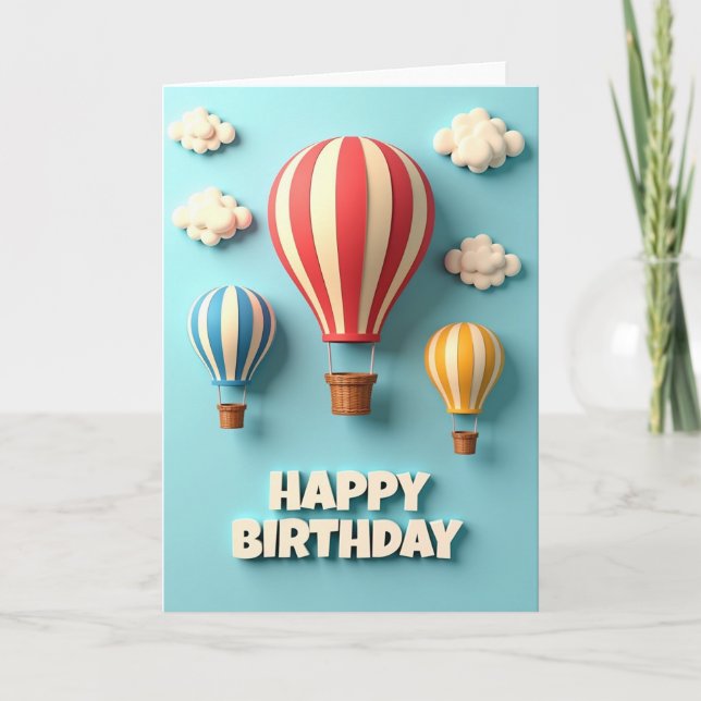 Dreamy Birthday Balloon Sky Card (Front)