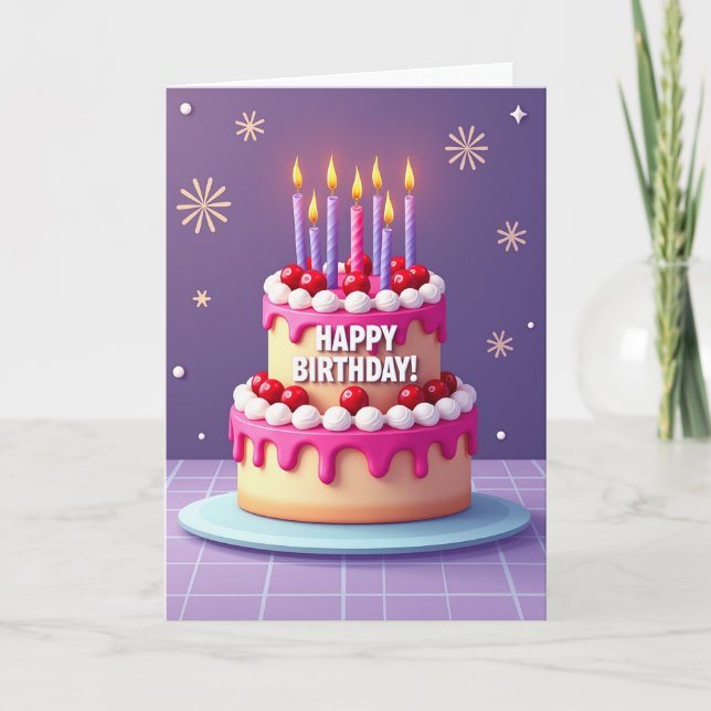 Dreamy Birthday Cake Card (Front)