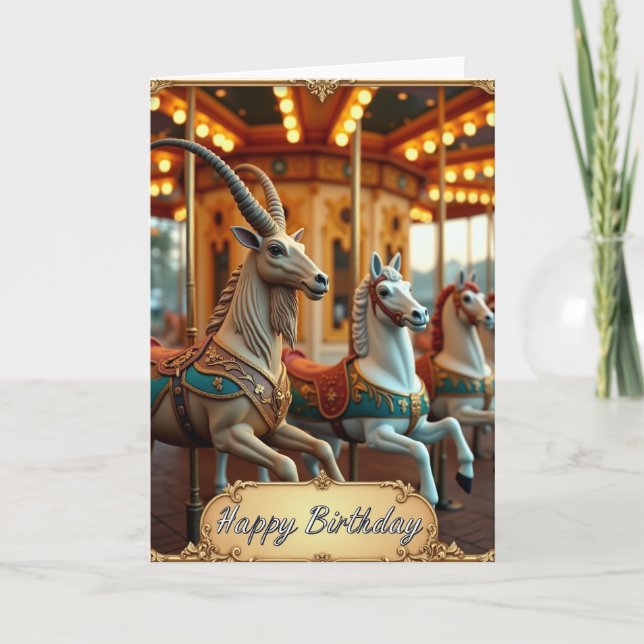Dreamy Birthday Carousel Card (Front)