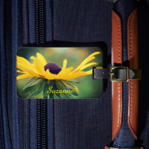 Dreamy Black Eyed Susan Daisy Flower Personalized Luggage Tag