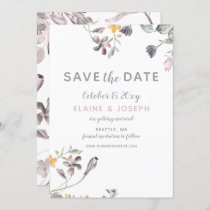 dreamy blooms blush floral wedding save the date invitation