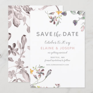 dreamy blooms blush floral wedding save the date invitation