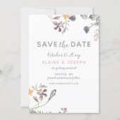 dreamy blooms blush floral wedding save the date invitation (Front)