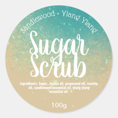 Dreamy Blue Beach Sparkles Sugar Scrub Labels