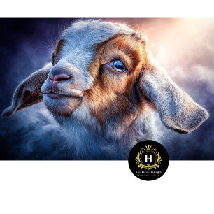 Dreamy Blue-Eyed Baby Goat Portrait Tissue Paper