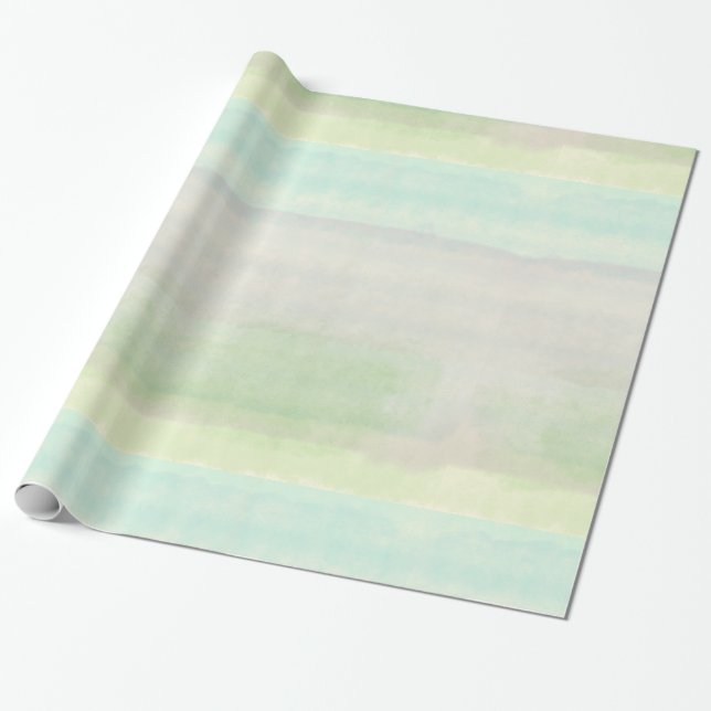 Dreamy Blue Green Watercolor Wrapping Paper (Unrolled)