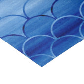 Dreamy Blue Painted Fan Shapes Pattern Tissue Paper (Corner)