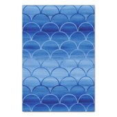 Dreamy Blue Painted Fan Shapes Pattern Tissue Paper (Folded)