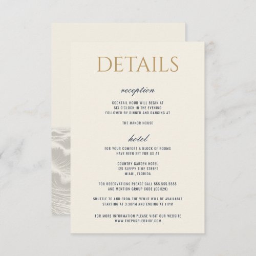 Dreamy Blue Palm Trees Wedding Enclosure Card