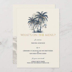 Dreamy Blue Palm Trees Wedding Menu