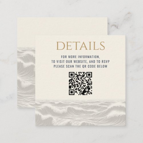Dreamy Blue Palm Trees Wedding QR Code Enclosure Card