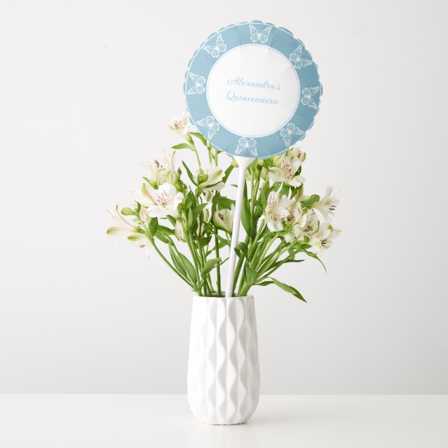 Dreamy Blue Quinceañera Decor - Butterfly Balloon (Vase)