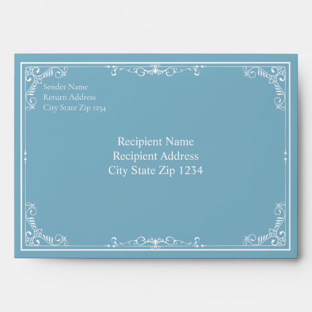 Dreamy Blue Quinceañera Invitation Envelope (Front)