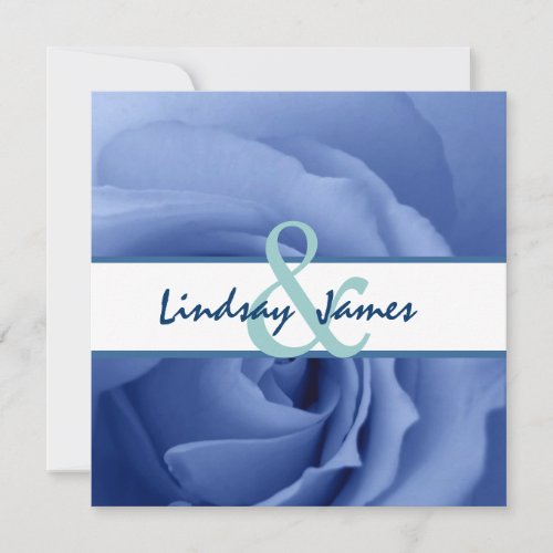 Dreamy Blue Rose Floral Wedding Custom Announcement