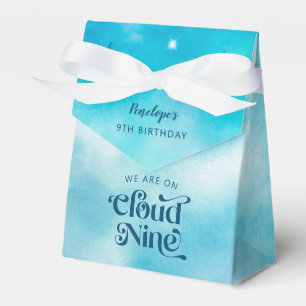 Dreamy Blue Sky Cloud Nine 9th Birthday Favor Boxes