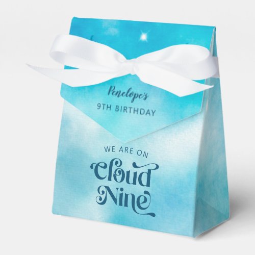 Dreamy Blue Sky Cloud Nine 9th Birthday Favor Boxes