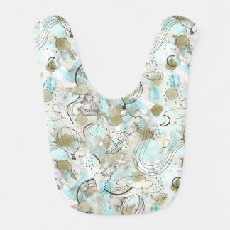 Dreamy Blue Skyscape and Sleepy Travels Baby Bib