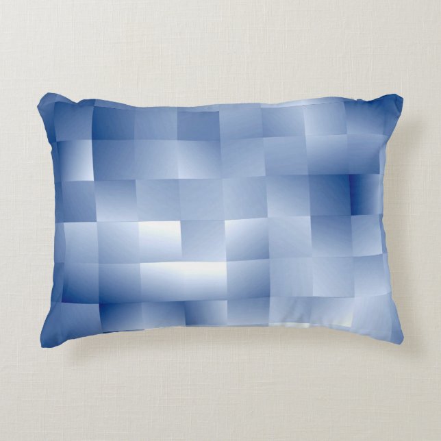 Dreamy Blue Tones in a Square Pattern Accent Pillow (Front)