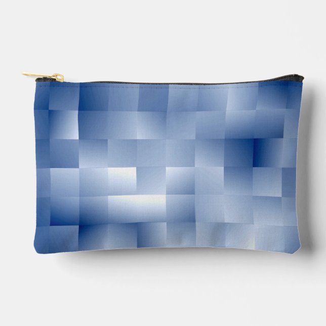 Dreamy Blue Tones in a Square Pattern Accessory Pouch (Front)
