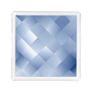 Dreamy Blue Tones in a Square Pattern Acrylic Tray