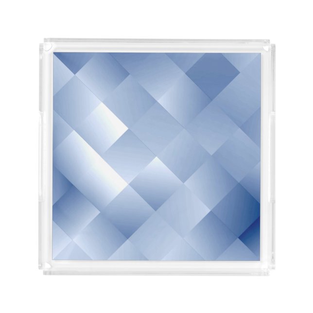 Dreamy Blue Tones in a Square Pattern Acrylic Tray (Front)