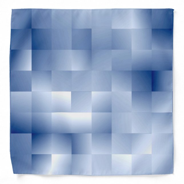 Dreamy Blue Tones in a Square Pattern Bandana (Front)