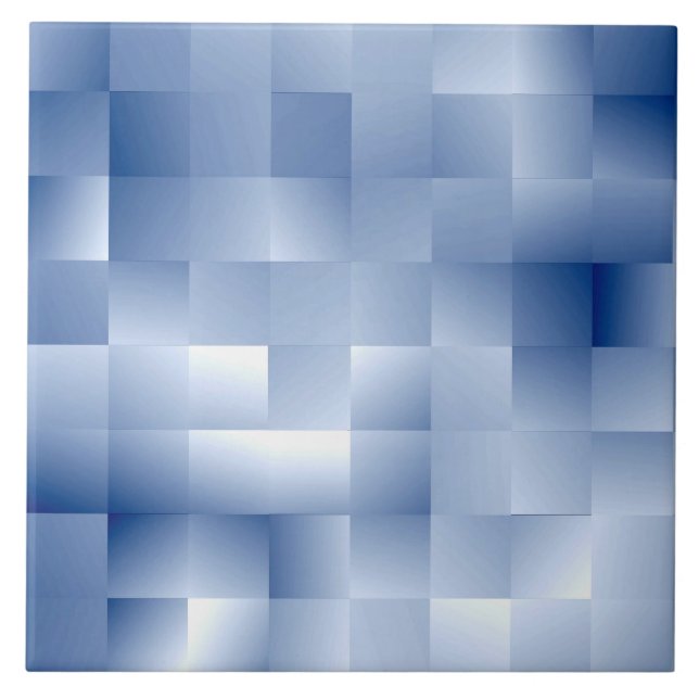 Dreamy Blue Tones in a Square Pattern Ceramic Tile (Front)