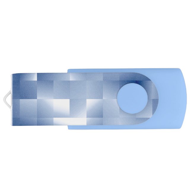 Dreamy Blue Tones in a Square Pattern Flash Drive (Back)