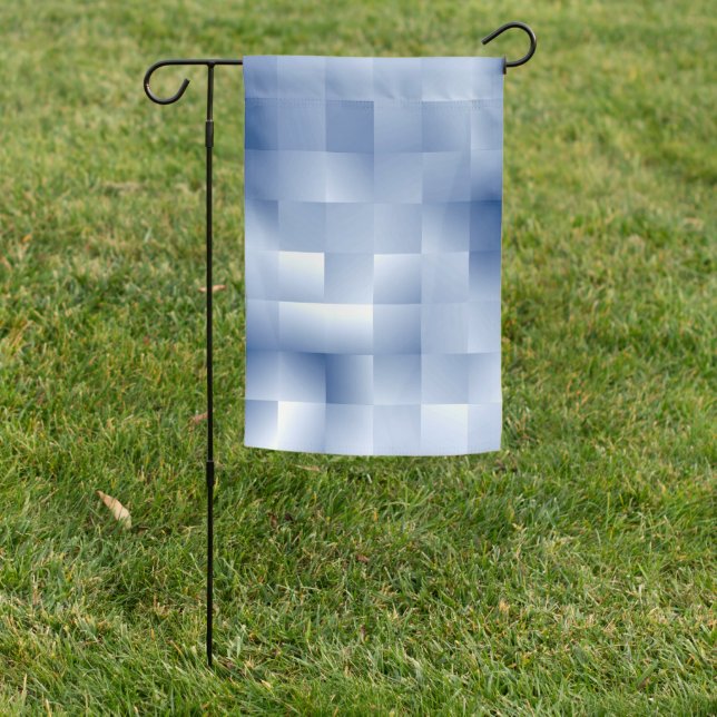 Dreamy Blue Tones in a Square Pattern Garden Flag (In SItu)
