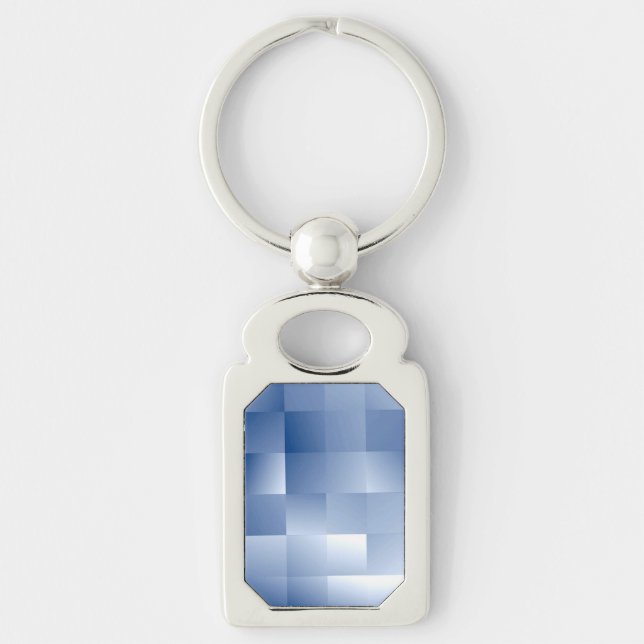 Dreamy Blue Tones in a Square Pattern Keychain (Front)