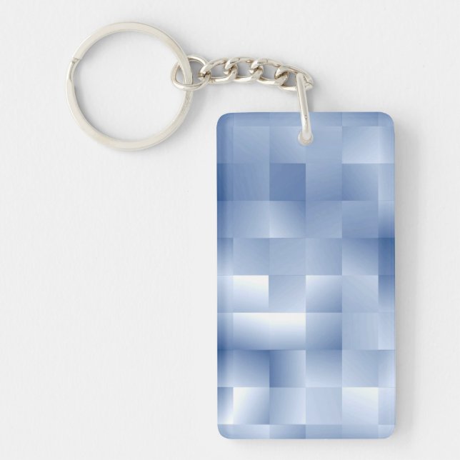 Dreamy Blue Tones in a Square Pattern Keychain (Front)