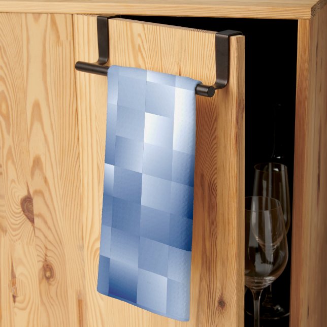 Dreamy Blue Tones in a Square Pattern Kitchen Towel (Thirds Fold)