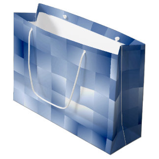 Dreamy Blue Tones in a Square Pattern Large Gift Bag