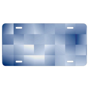Dreamy Blue Tones in a Square Pattern License Plate