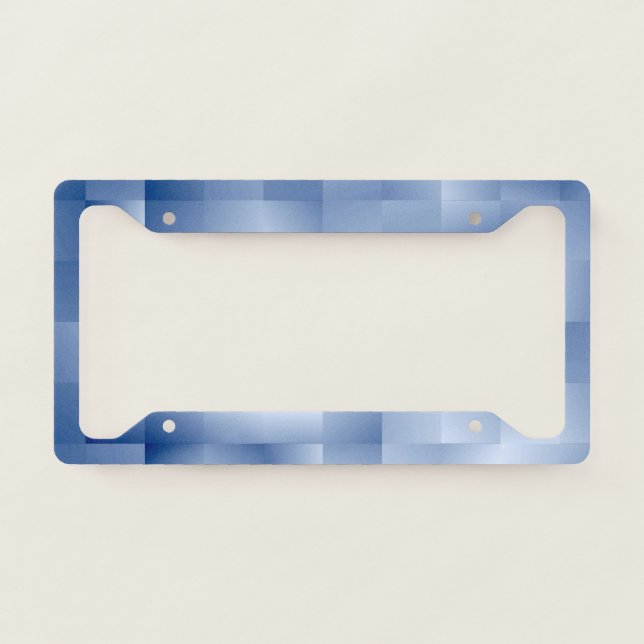 Dreamy Blue Tones in a Square Pattern License Plate Frame (Front)