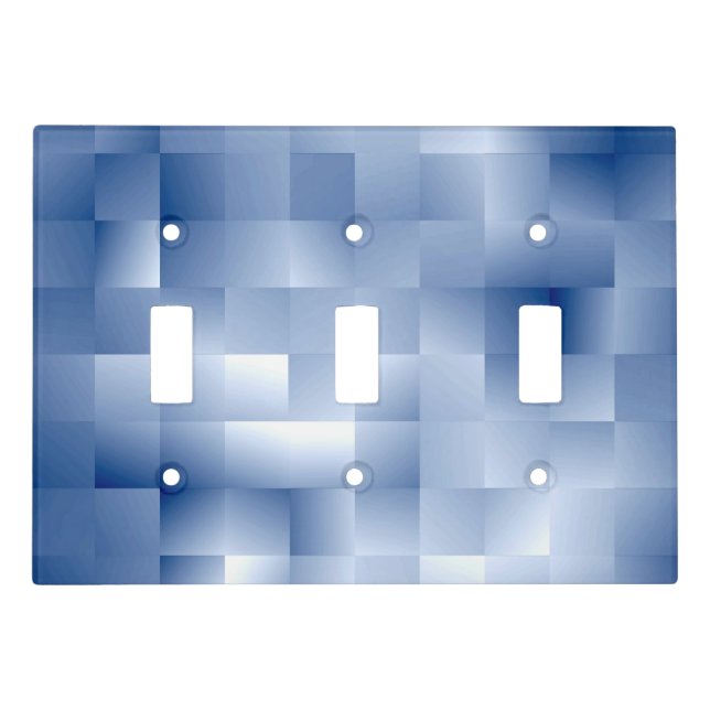 Dreamy Blue Tones in a Square Pattern Light Switch Cover (Front)