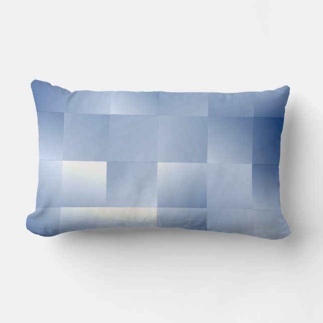 Dreamy Blue Tones in a Square Pattern Lumbar Pillow (Front)