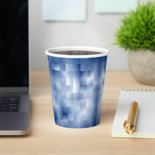 Dreamy Blue Tones in a Square Pattern Paper Cups