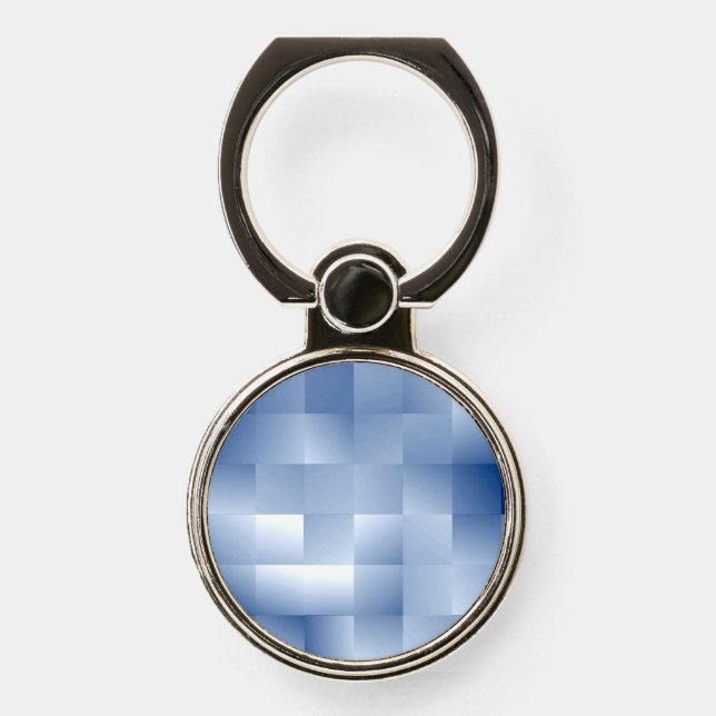Dreamy Blue Tones in a Square Pattern Phone Ring Stand (Front)